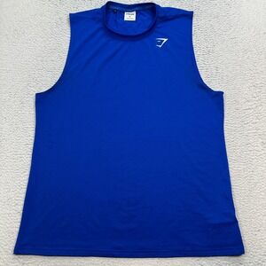 Gymshark Shirt Men's Size XL Blue Sleeveless Tank Gym Lifting
